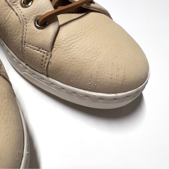 Sperry top-sider faux leather tan neutral women sz 9 gold heel accent shoes used - Picture 7 of 14